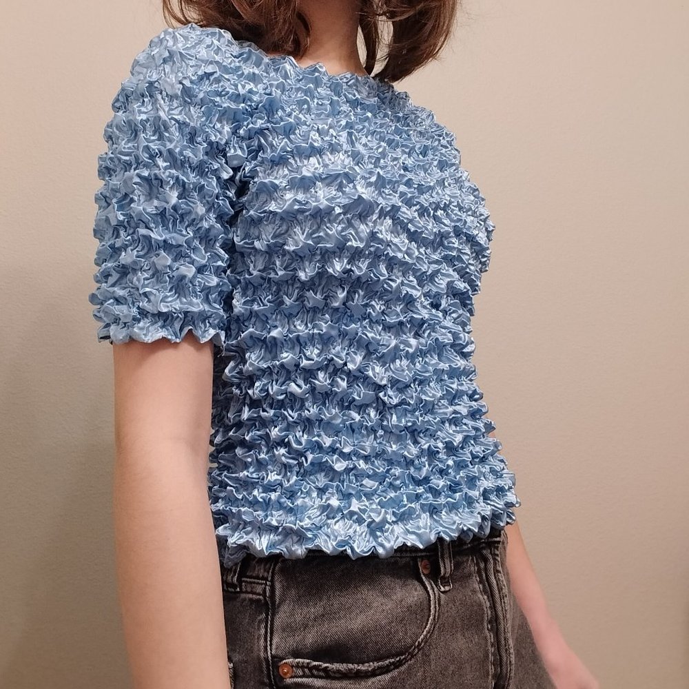 Blue Popcorn Top